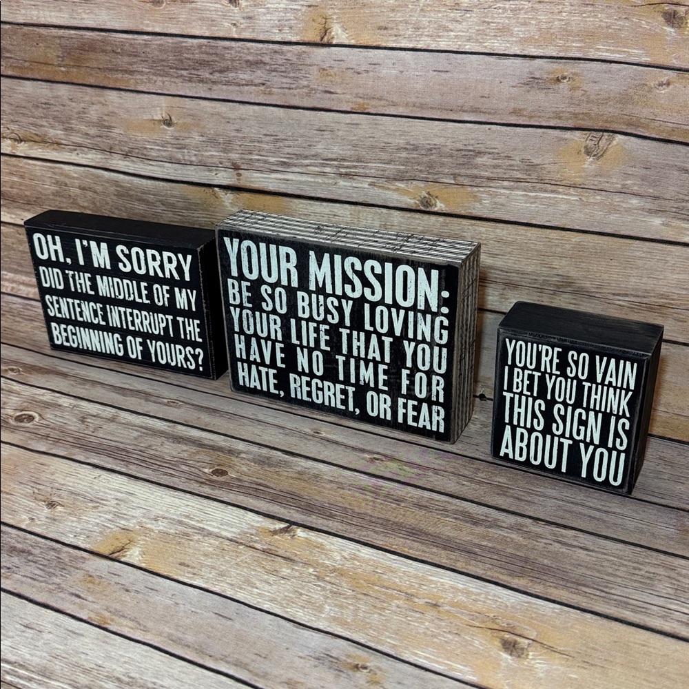Primitives by Kathy Inspirational Black and White box signs Decor Set - Picture 2 of 8